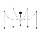 Suspension sans abat-jour noire en aluminium, Rika