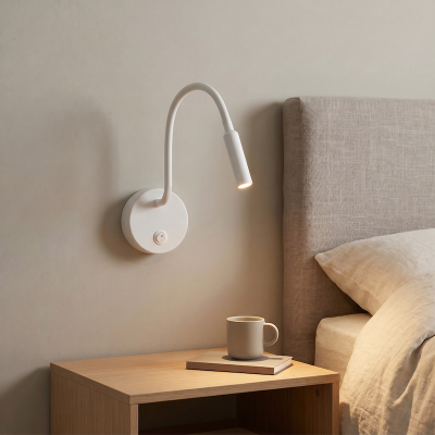 Lampe de chevet blanc moderne, Fiona, avec interrupteur