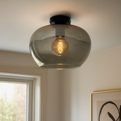 Plafonnier gris design, Vidro