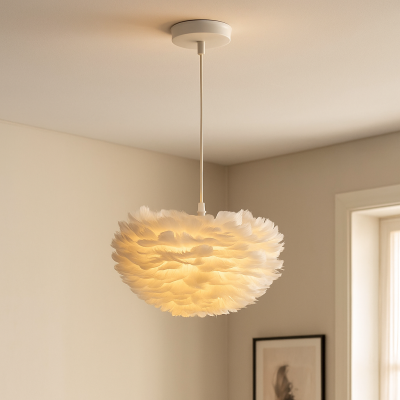 Suspension blanche en tissu, Suzie