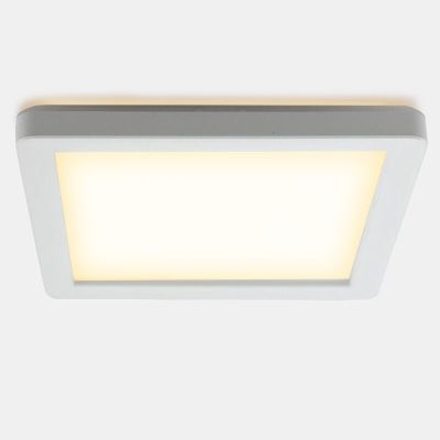 Plafonnier salle de bain blanc en plastique, Shivani, 15W, 3000K LED, IP44