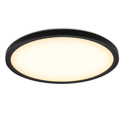 Lampe plafond noire en plastique, Shona, 22W, 3000K LED, gradable en 3 étapes