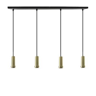 Suspension sans abat-jour dorée en aluminium, Rika