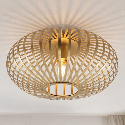 Lampe plafond dorée industrielle, Lieve