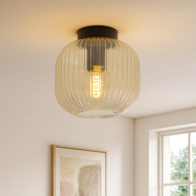 Plafonnier ambre rétro, Charlois