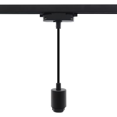 Spot de système de rail monophasé noir en plastique,