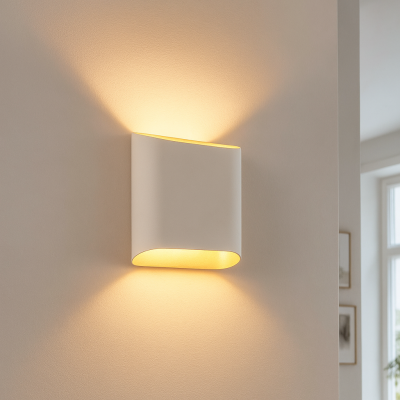 Applique up and down blanche moderne, Bouke