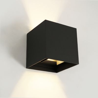 Applique extérieur avec capteur crépusculaire noire moderne, Dion, 6W, 2700K LED, IP65