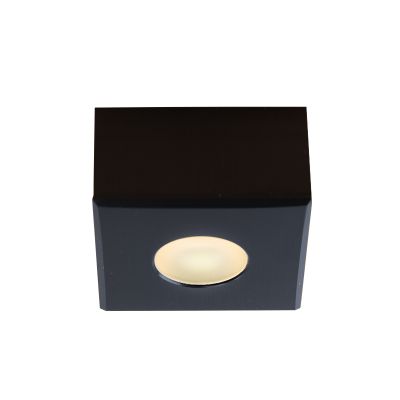 Spot en saillie veranda carré noir Fredo, IP44, gradable