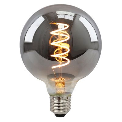Dimmable E27 ampoule LED, Tuelo, G95, 4w, verre fumé, 2200K