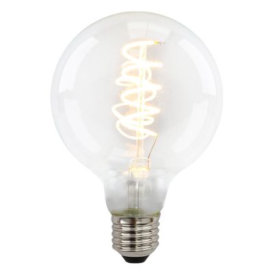 Dimmable E27 ampoule LED, Tuelo, G95, 4w, verre transparent, 2700k
