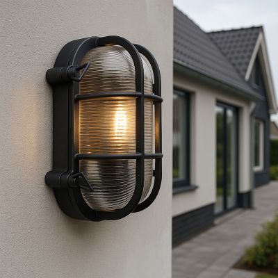 Luminaire extérieur noir industriel, Luce, IP44