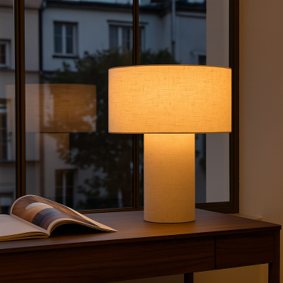 Lampe de table beige moderne, Timmy, avec interrupteur