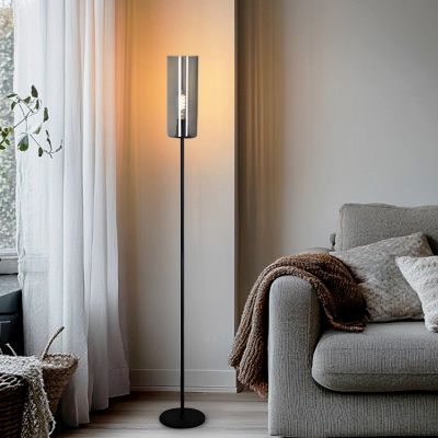 Lampadaire gris moderne, Gaya, avec interrupteur