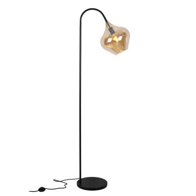 Lampadaire ambre design, Sophia, avec interrupteur