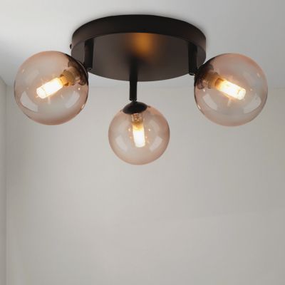 Plafonnier salle de bain ambre moderne, Amer, IP44