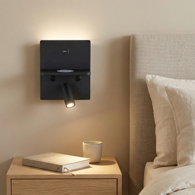 Applique murale noire moderne, Isabella, 3W, 3000K LED, avec interrupteur