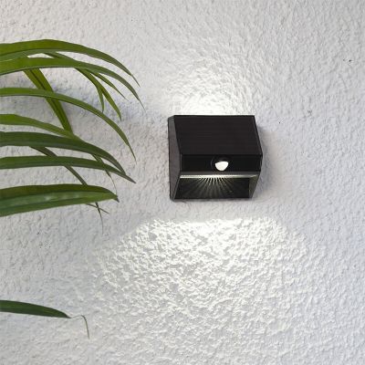 Applique solaire extérieur noire en plastique, Amier, 0,06W, 5000K LED, IP44