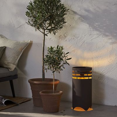 Lampe de table extérieur marronne en plastique, Aidan, 0,3W, 3000K LED, IP44