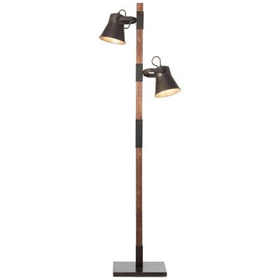 Lampadaire liseuse en bois marron, Audrey, avec interrupteur