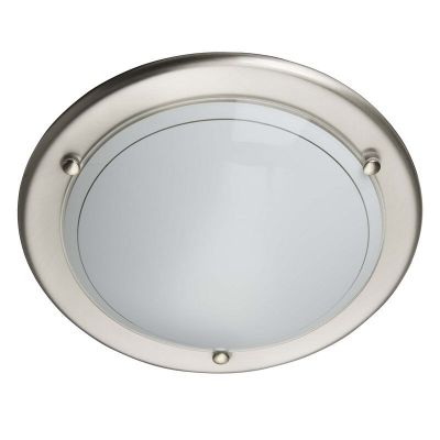 Plafonnier chromé en verre, Angely