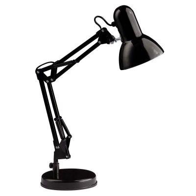 Lampe de bureau noire industrielle, Naline, avec interrupteur