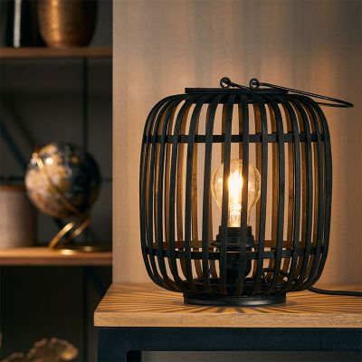 Lampe de table en bois noire, Brain