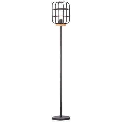 Lampadaire en bois noir, Taede, avec interrupteur