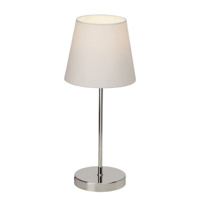 Lampe de table blanche en tissu, Neyomi, avec interrupteur