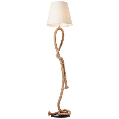 Lampadaire blanc rustique, Boyke, avec interrupteur