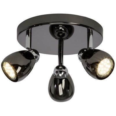 Plafonnier noir en métal, Khadra, 3W, 3000K LED