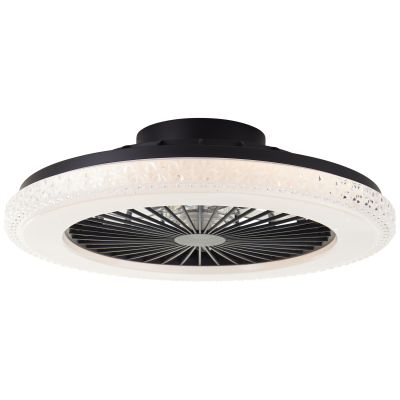 Ventilateur de plafond noir moderne, Badria, 40W, RGBW LED, avec télécommande