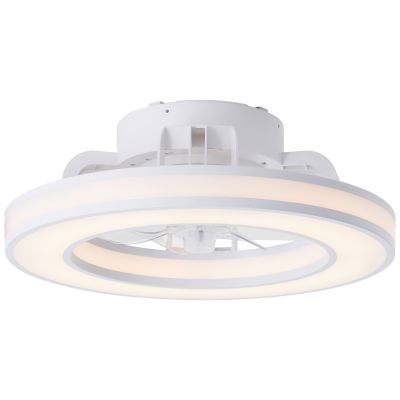 Ventilateur de plafond blanc moderne, Yari, 26W, RGBW LED, avec télécommande