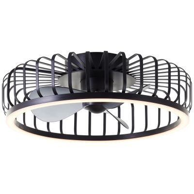 Ventilateur de plafond noir moderne, Tolga, 36W, 2700K-4000K-6500K LED, avec télécommande