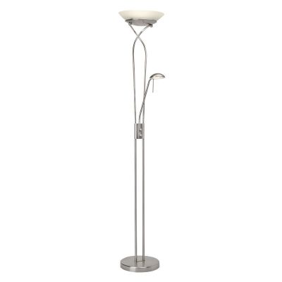 Lampadaire liseuse chromé moderne, Joann, 18W, 3000K LED, avec interrupteur