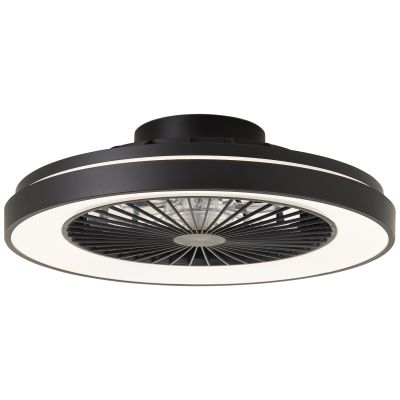 Ventilateur de plafond noir moderne, Mazzaro, 40W, RGBW LED, avec télécommande