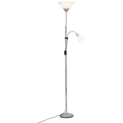 Lampadaire liseuse blanc en plastique, Josephina, avec interrupteur