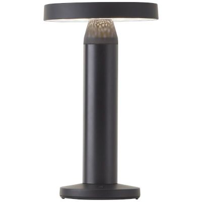 Lampe de table rechargeable noire en métal, Kubilay, 2W, 4000K LED, IP44, avec interrupteur