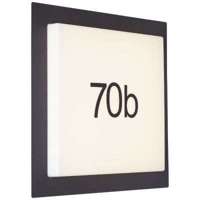 Numéro de maison lumineux noir en aluminium, Nurcan, 15W, 3000K LED, IP44