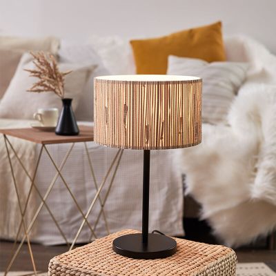 Lampe de table beige rustique, Wenda, avec interrupteur