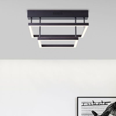 Lampe plafond noire moderne, Enis, 34W, 3000K LED, gradable en 3 étapes