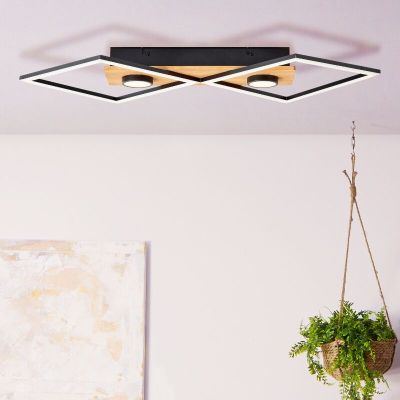 Lampe plafond en bois noire, Virginia, 32W, 3000K LED