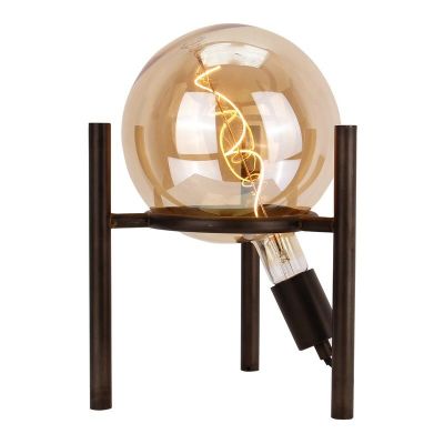 Lampe de table noire rétro, Alvin, avec interrupteur