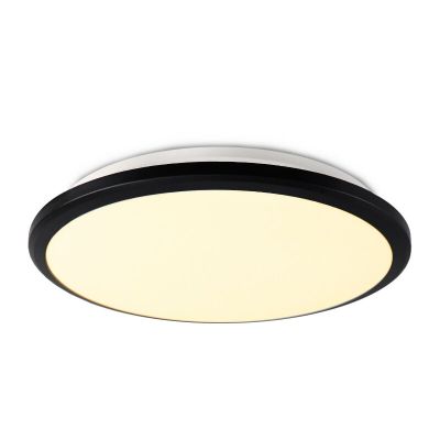Lampe plafond noire en plastique, Joachim, 24W, 3000K LED