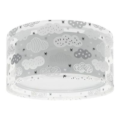Plafonnier pour enfants en plastique gris, Clouds
