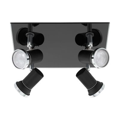 Spot plafond chromé en acier, Jasmijn, IP44