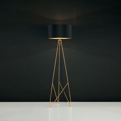 Lampadaire doré en métal, Viola, avec interrupteur