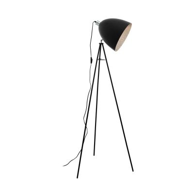 Lampadaire noir en acier, Eltjo, avec interrupteur