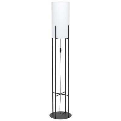 Lampadaire noir en acier, Patty, avec interrupteur