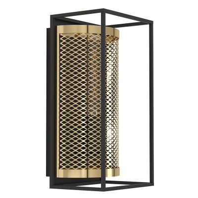 Applique murale noire en aluminium, Mauricio